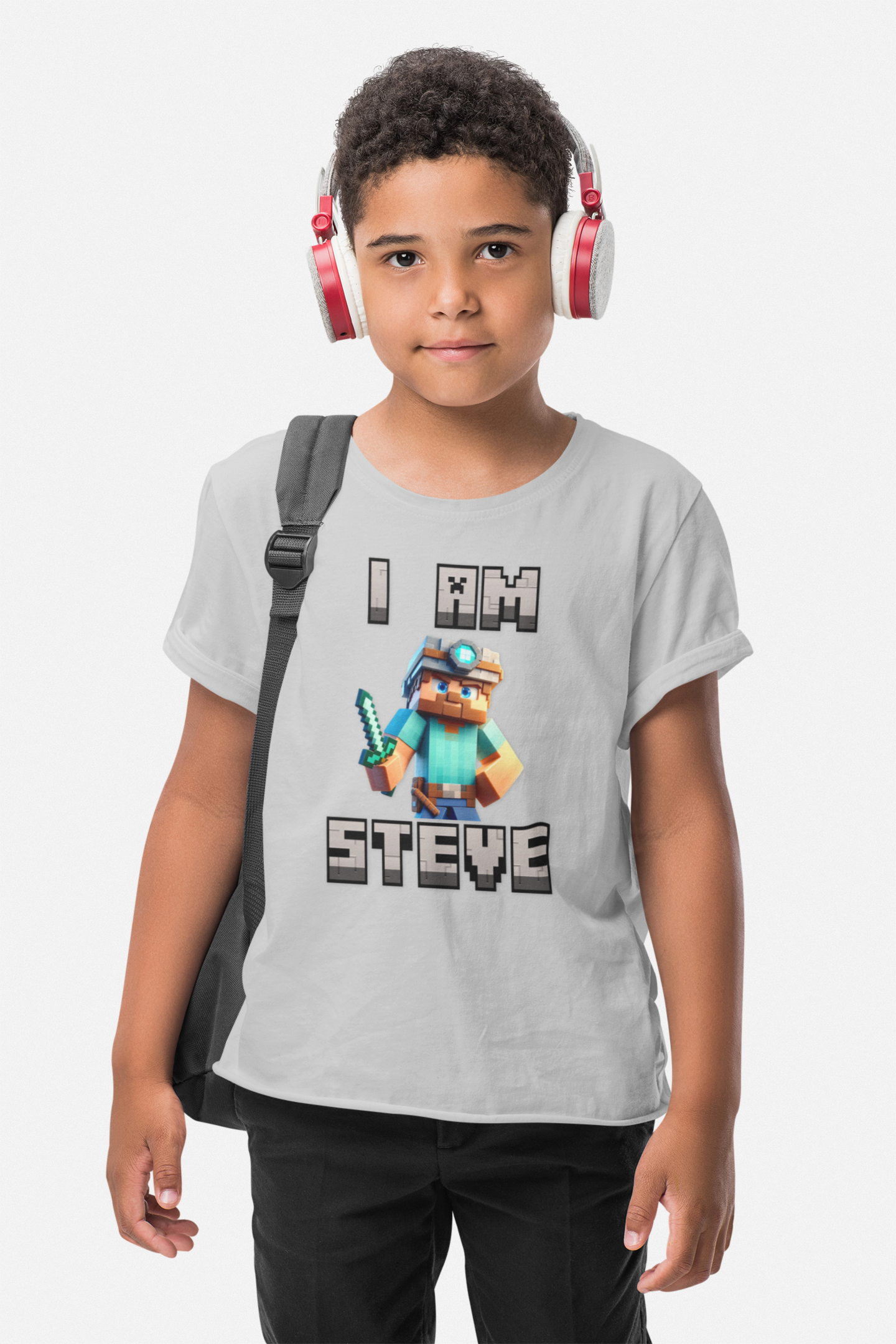 Kids Tee - Steve Minecraft Movie Inspired Tshirt for Kids