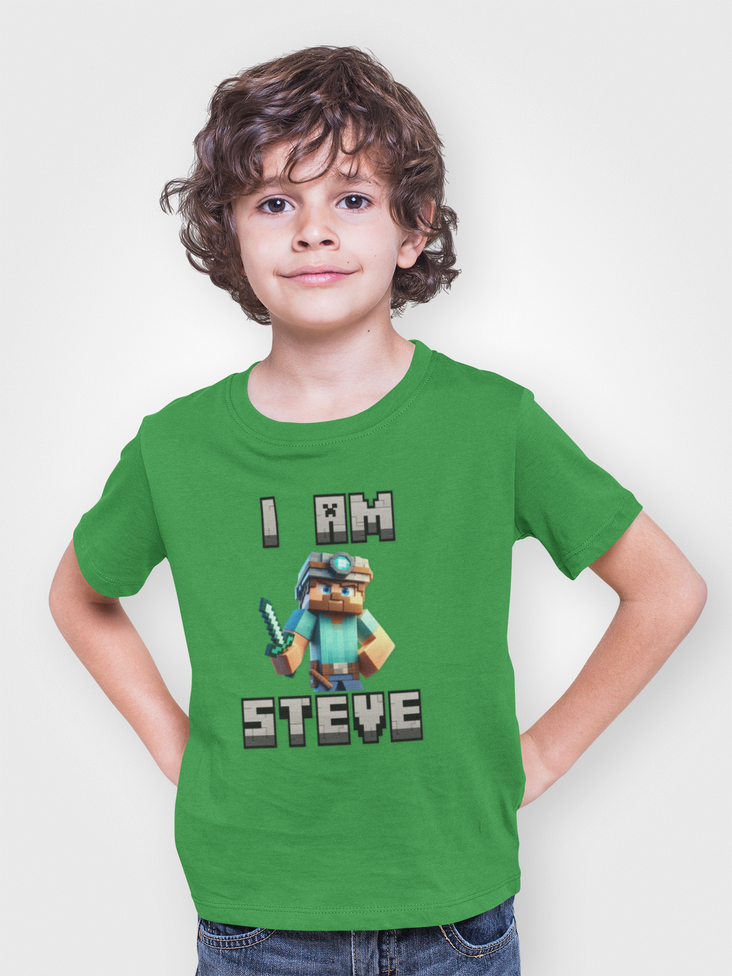Kids Tee - Steve Minecraft Movie Inspired Tshirt for Kids