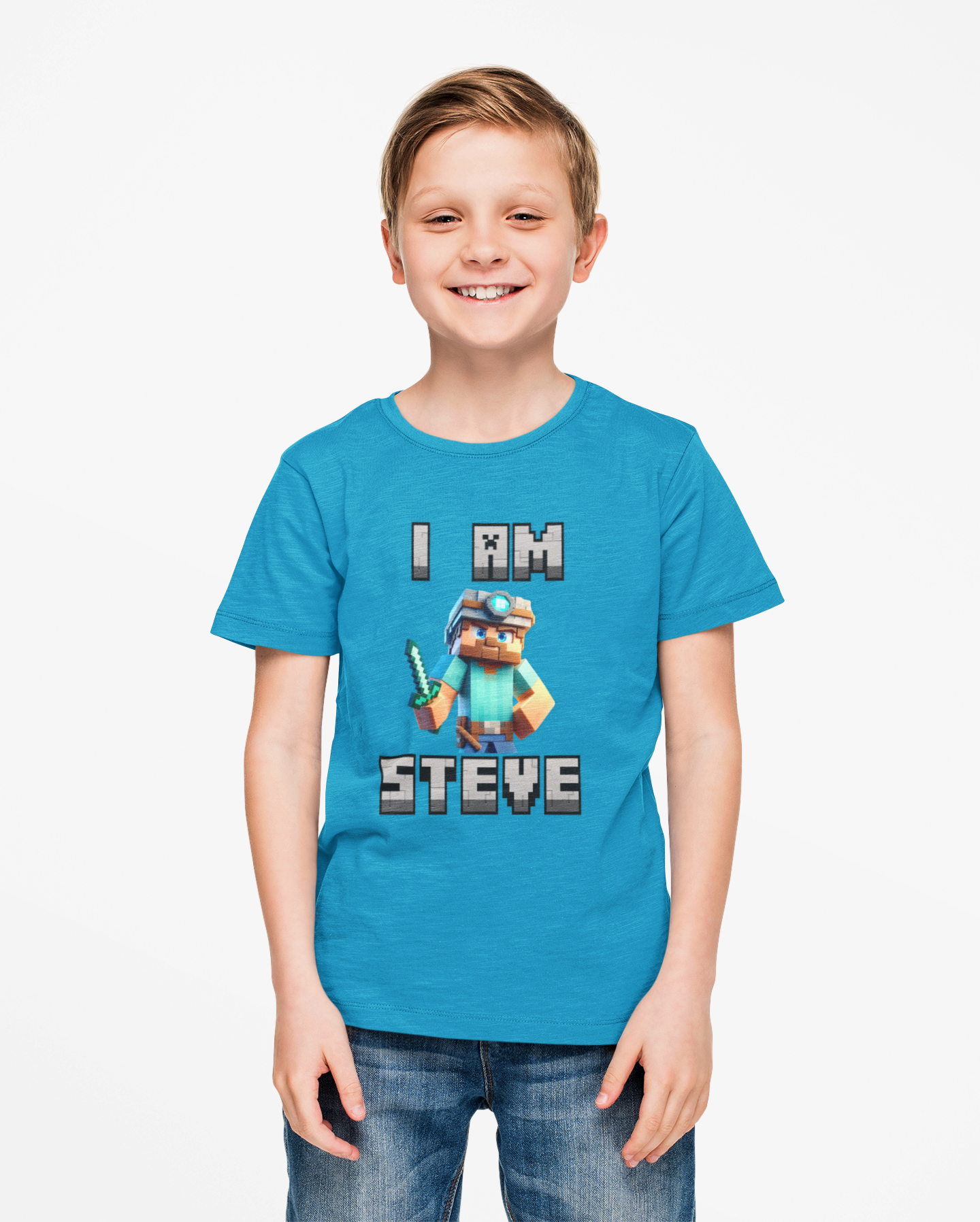 Kids Tee - Steve Minecraft Movie Inspired Tshirt for Kids