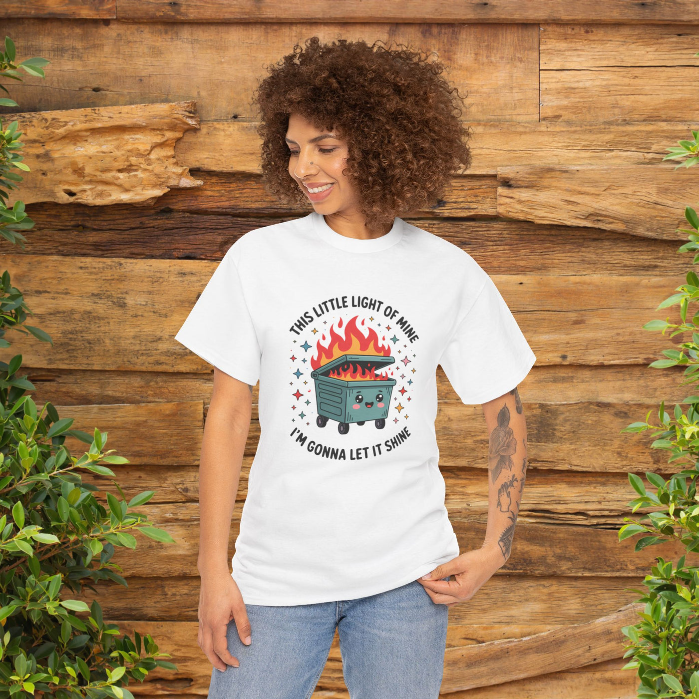 Whimsical Dumpster Fire” Tee This Little Light of Mine