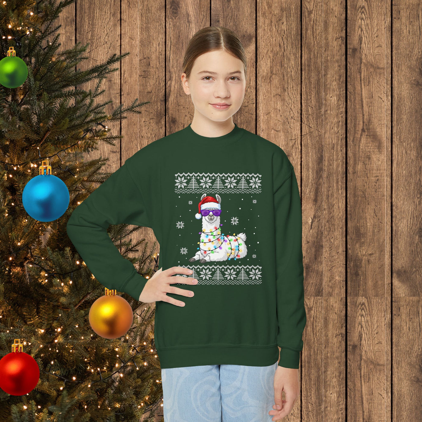 "Ugly" Llama Kids Christmas Sweatshirt