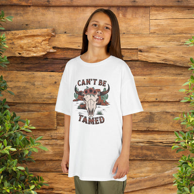 "Can't Be Tamed" Western Skull Kids T‑Shirt