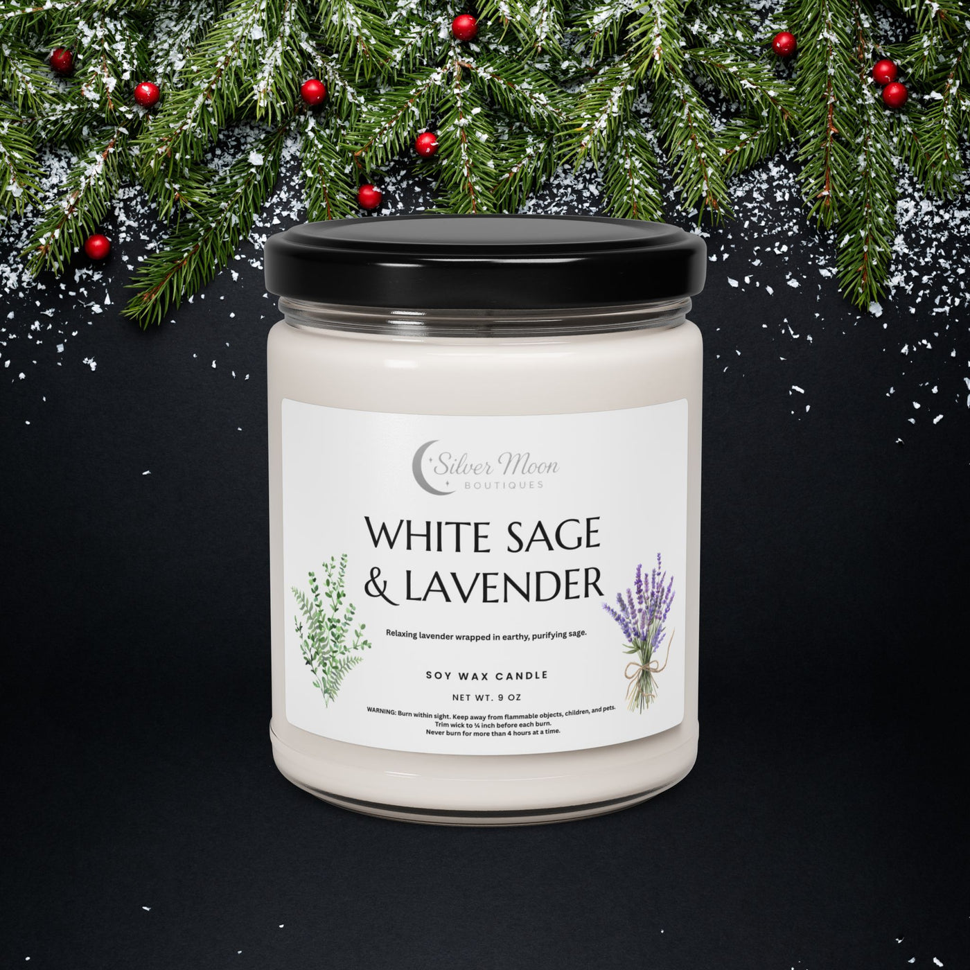 9 oz Soy Candle Jars: Hand-Poured with Six Cozy Scents