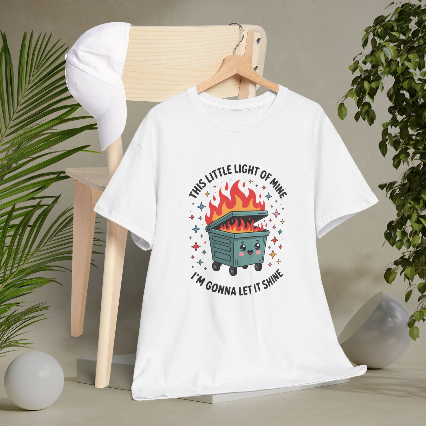 Whimsical Dumpster Fire” Tee This Little Light of Mine