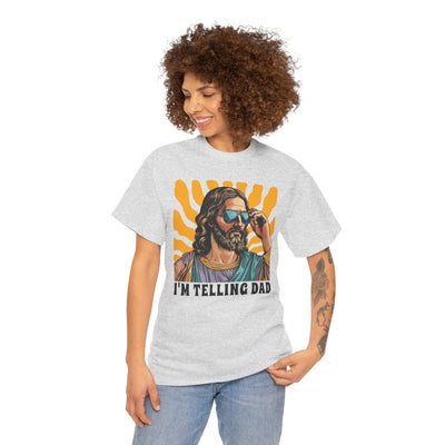 “I’m Telling Dad” Funny Jesus Shirt – Christian Humor Tee