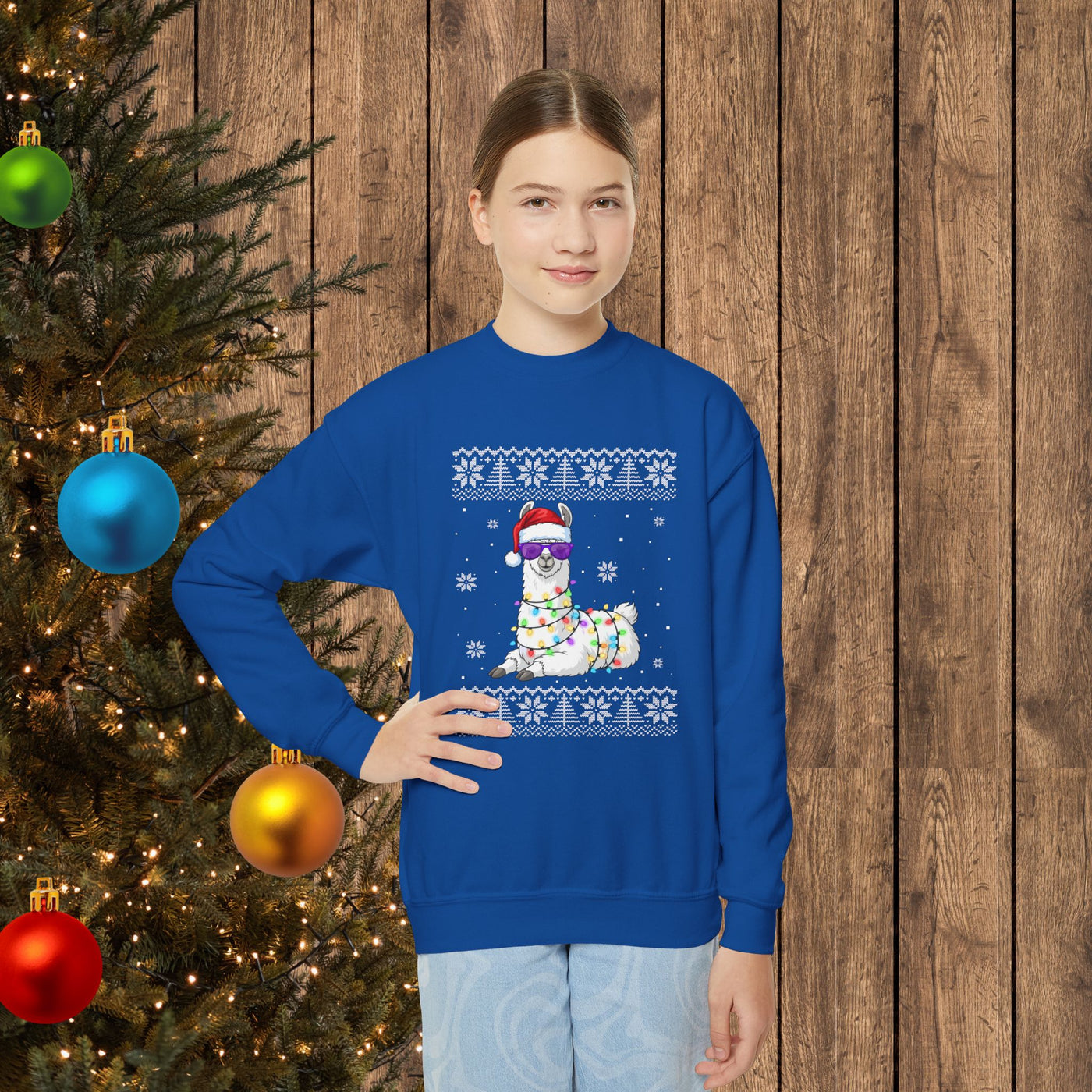 "Ugly" Llama Kids Christmas Sweatshirt