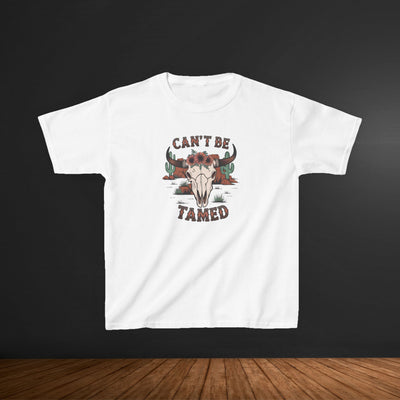 "Can't Be Tamed" Western Skull Kids T‑Shirt