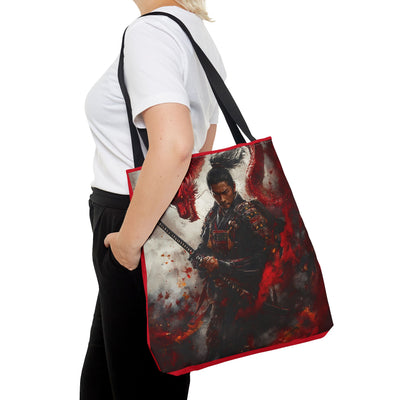 Samurai Warrior Dragon Tote Bag