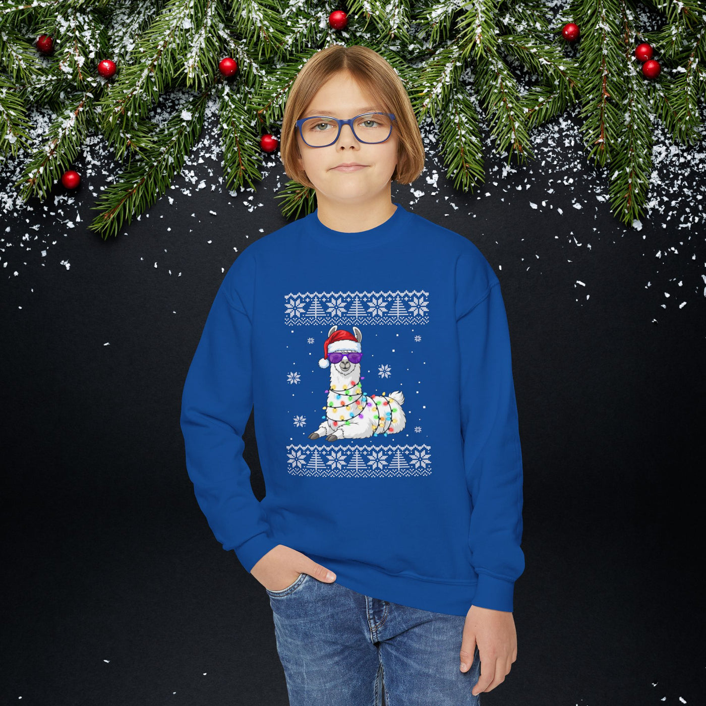 "Ugly" Llama Kids Christmas Sweatshirt