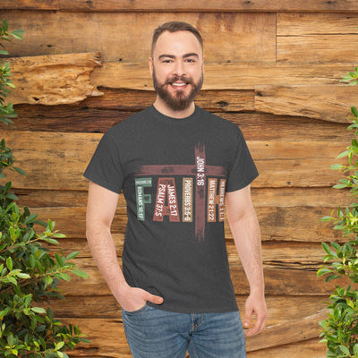 Faith Cross Graphic Tee — Inspirational Christian Word Art Shirt