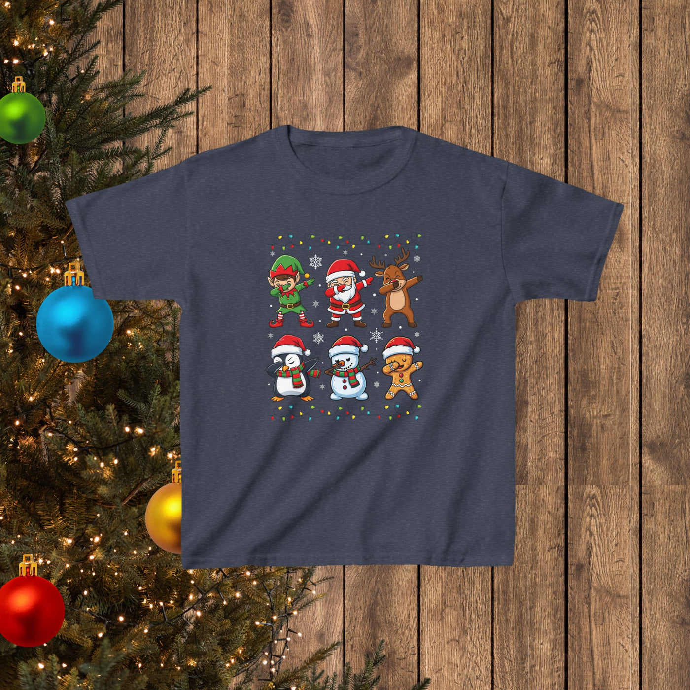 Santa, Elf, Penguin, Snowman & Reindeer Holiday Shirt Kids T-shirt