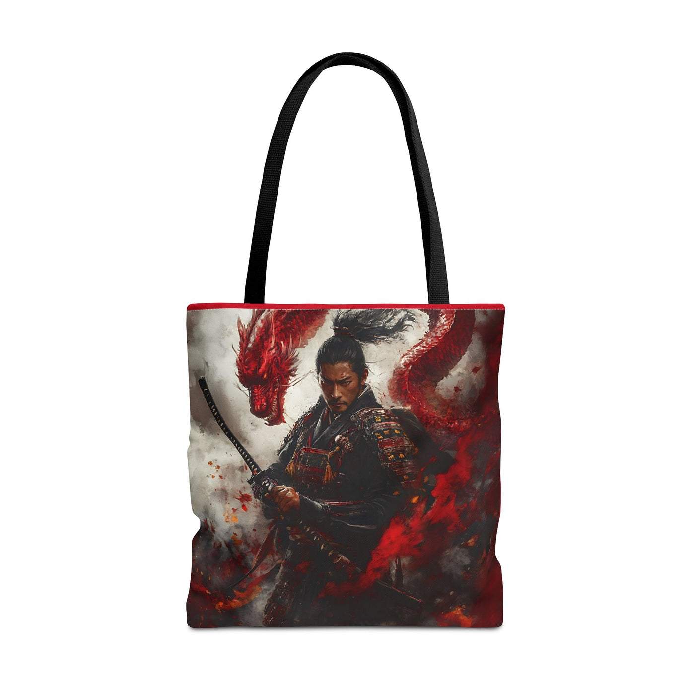 Samurai Warrior Dragon Tote Bag