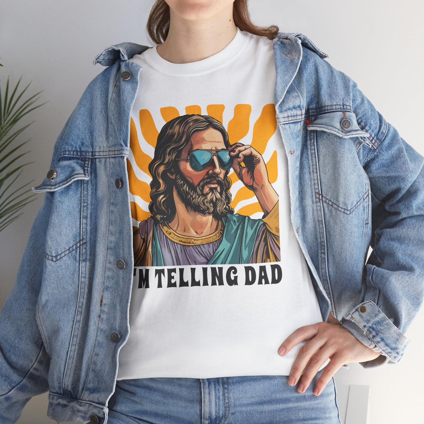 “I’m Telling Dad” Funny Jesus Shirt – Christian Humor Tee
