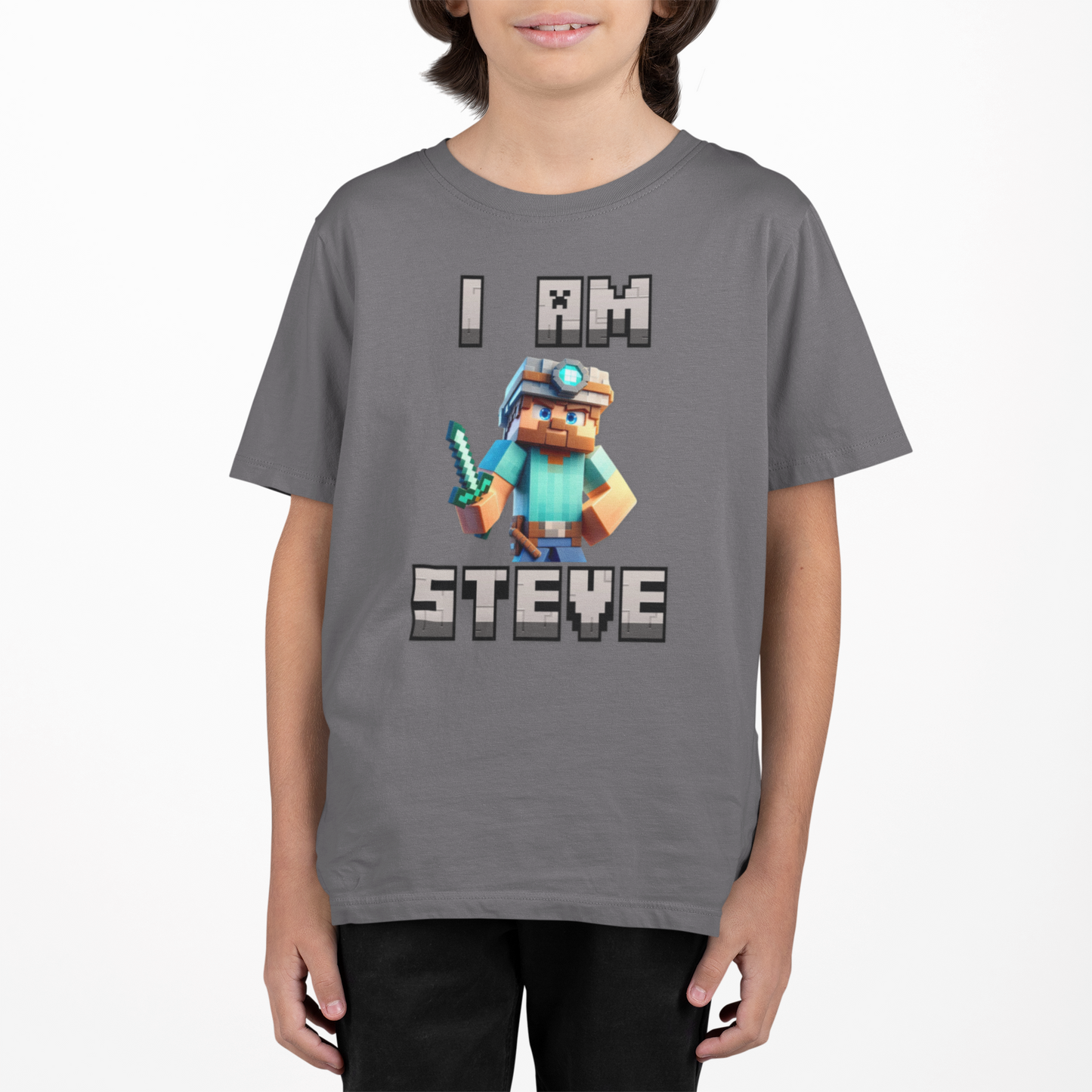 Kids Tee - Steve Minecraft Movie Inspired Tshirt for Kids