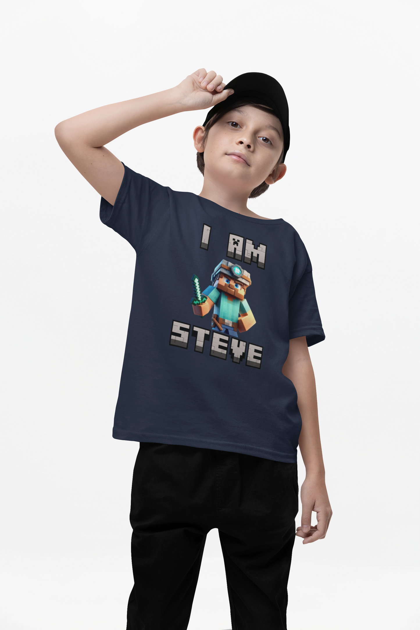 Kids Tee - Steve Minecraft Movie Inspired Tshirt for Kids