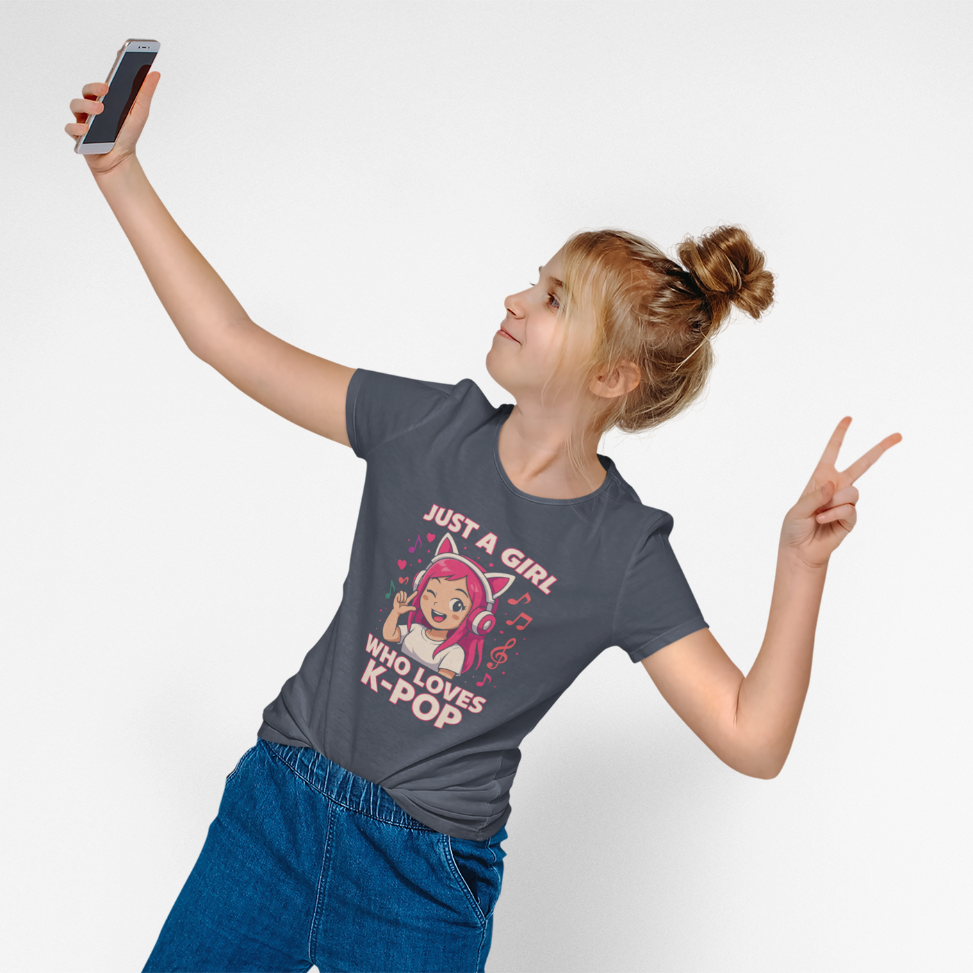 “Just a Girl Who Loves K-Pop” Cute Music Tee