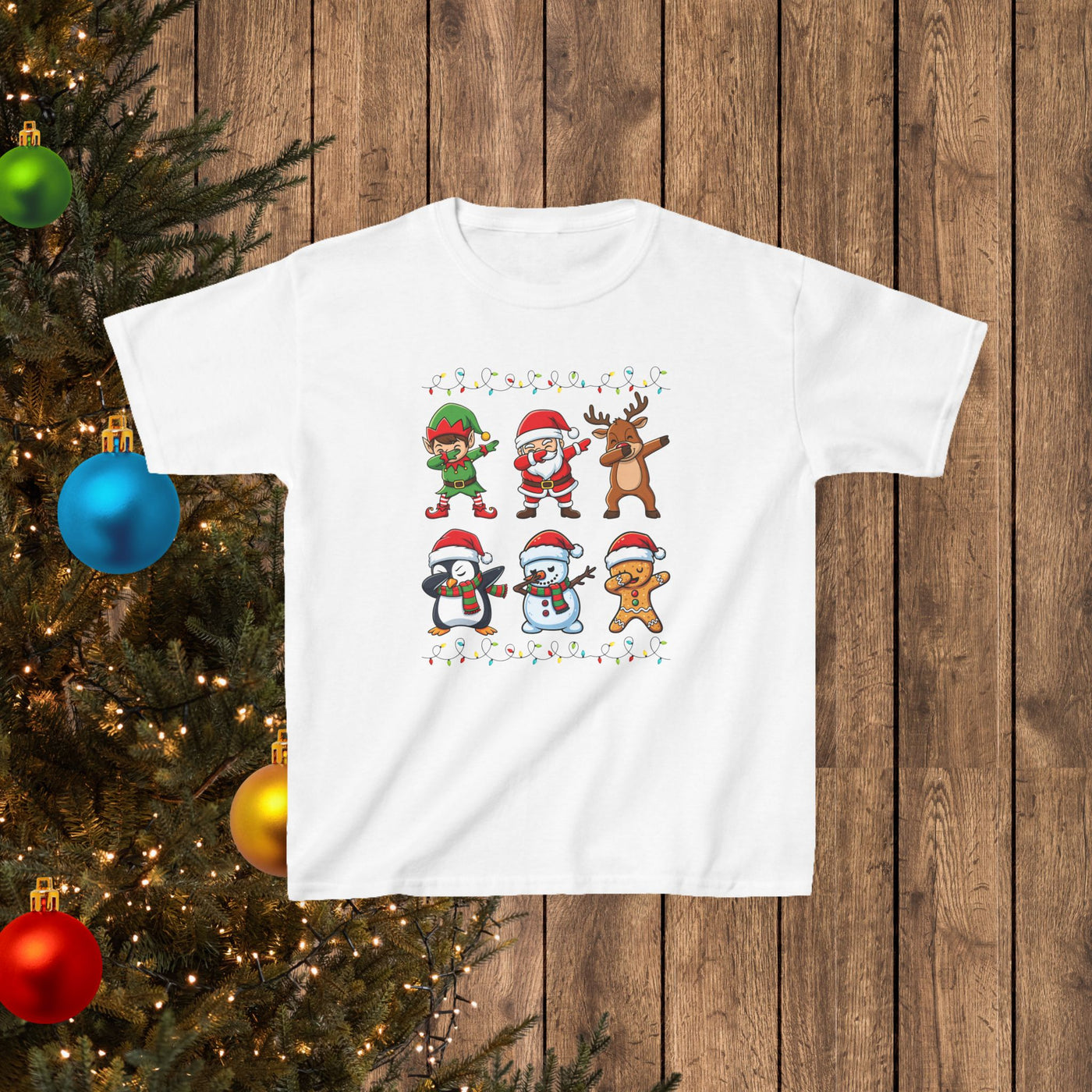 Santa, Elf, Penguin, Snowman & Reindeer Holiday Shirt Kids T-shirt