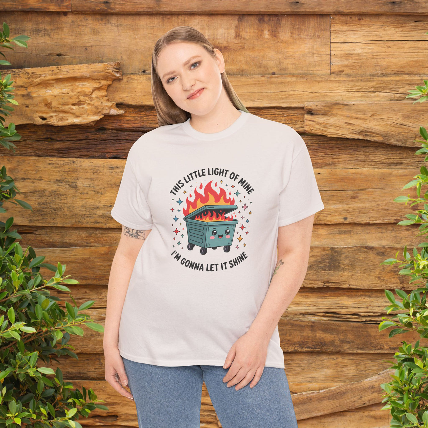 Whimsical Dumpster Fire” Tee This Little Light of Mine