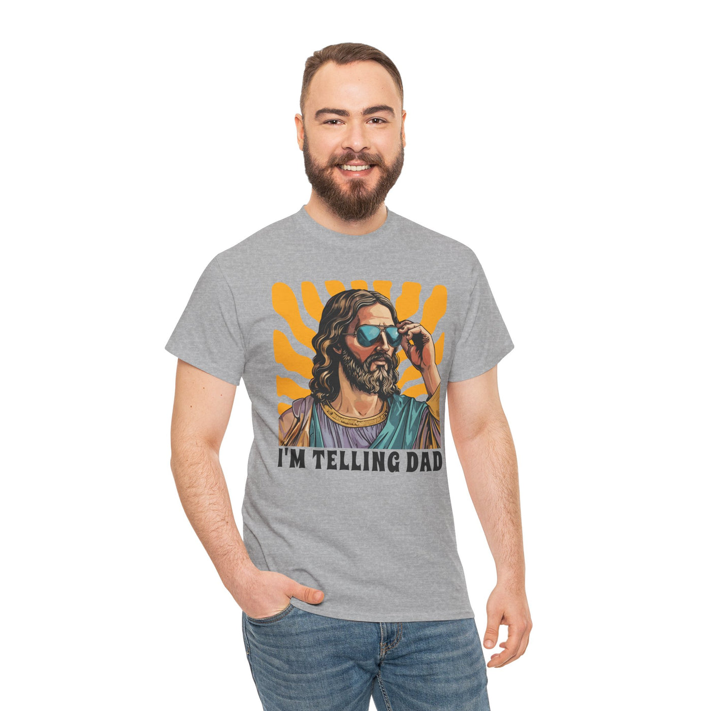 “I’m Telling Dad” Funny Jesus Shirt – Christian Humor Tee
