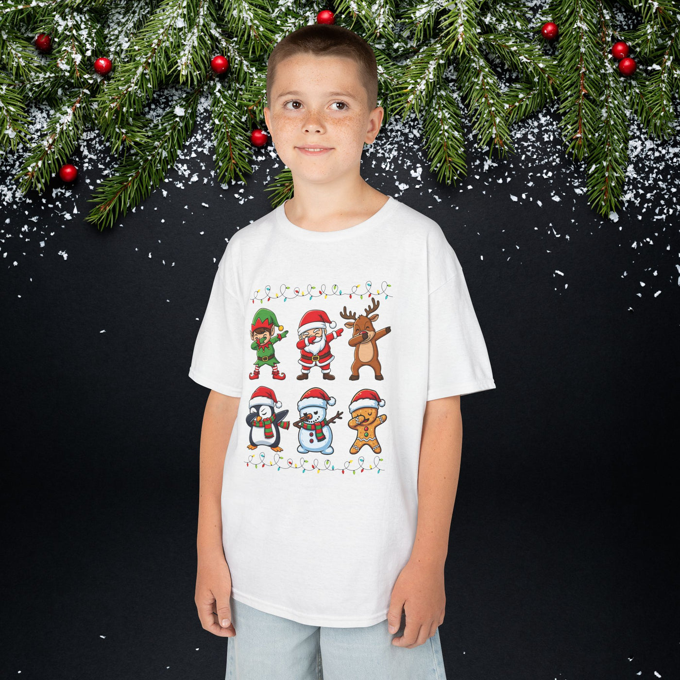 Santa, Elf, Penguin, Snowman & Reindeer Holiday Shirt Kids T-shirt