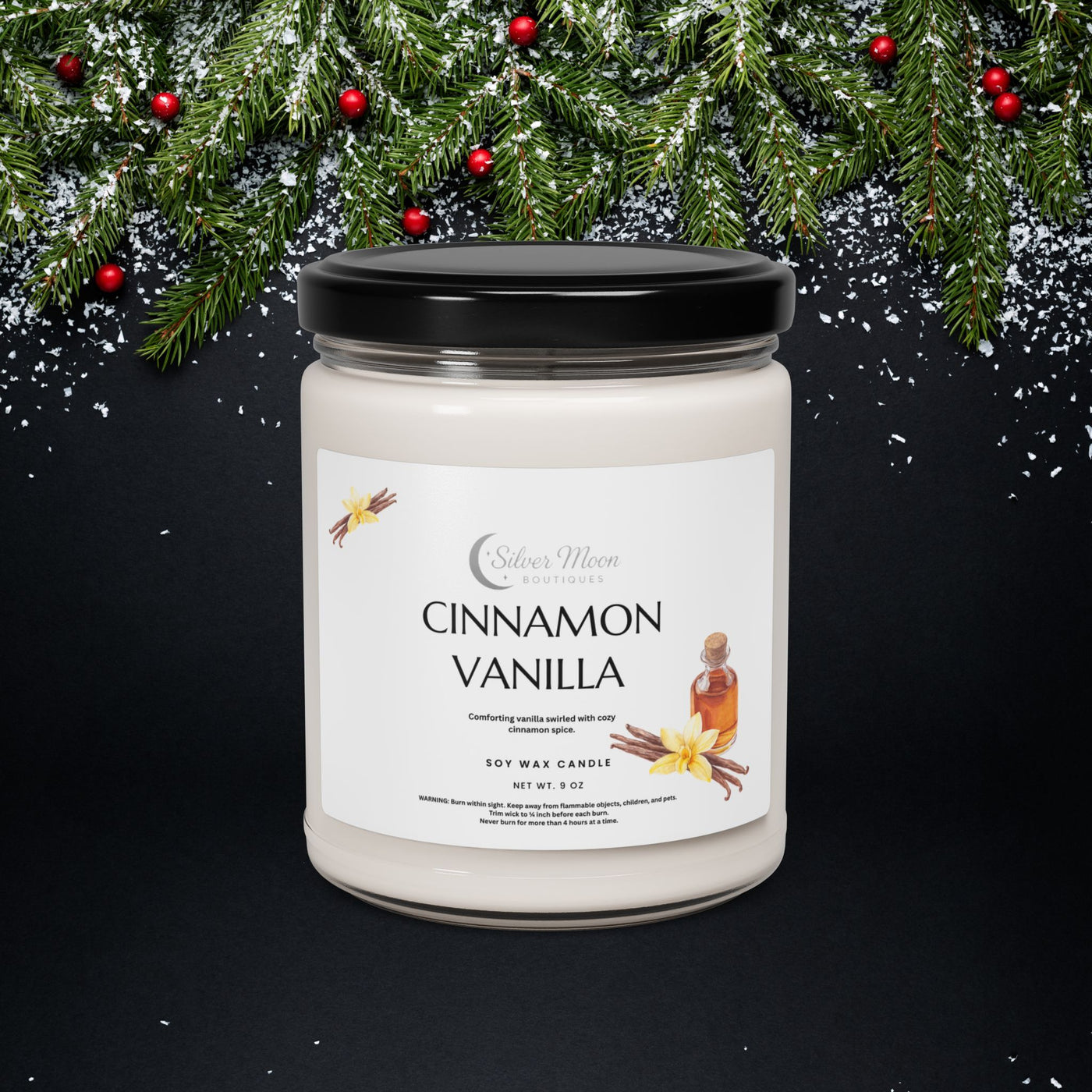 9 oz Soy Candle Jars: Hand-Poured with Six Cozy Scents