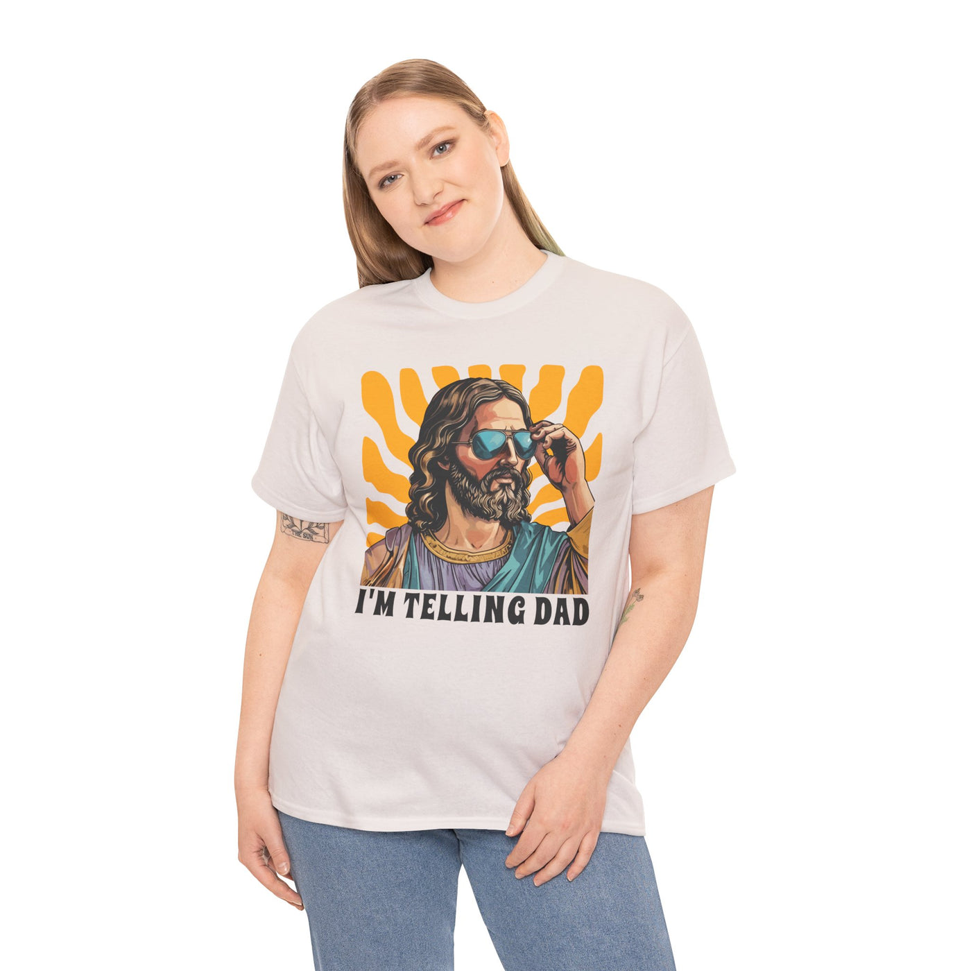 “I’m Telling Dad” Funny Jesus Shirt – Christian Humor Tee