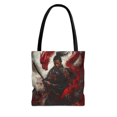 Samurai Warrior Dragon Tote Bag