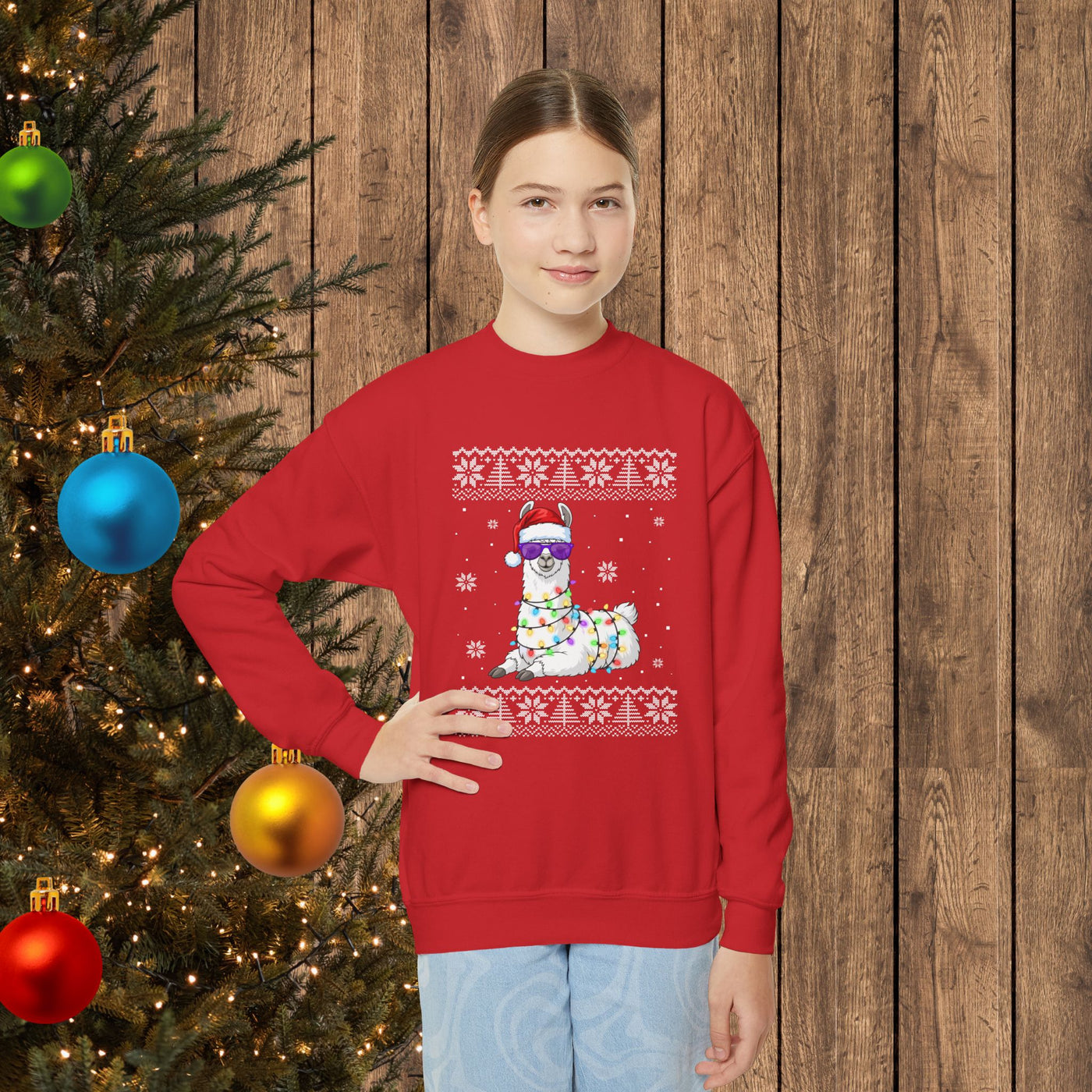 "Ugly" Llama Kids Christmas Sweatshirt