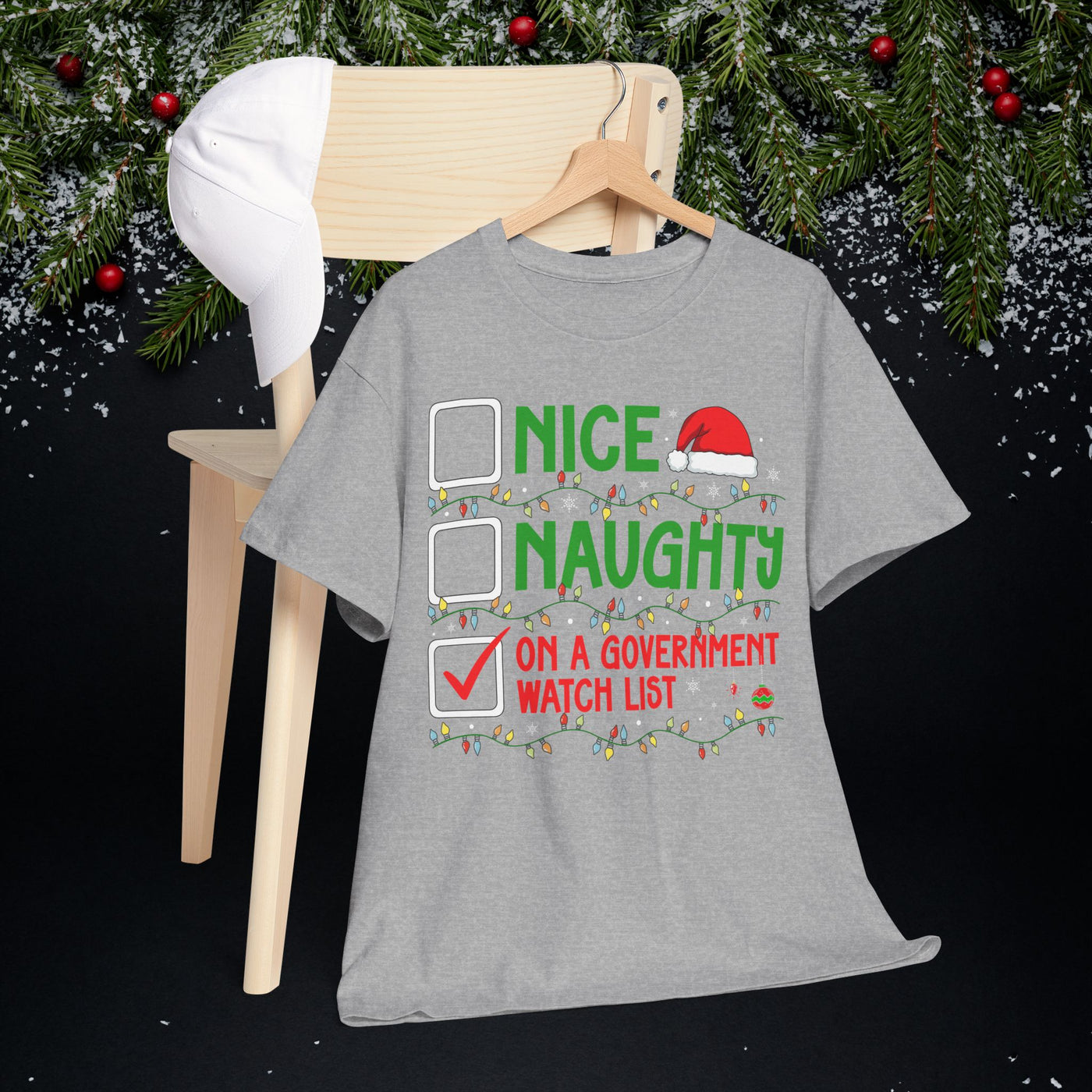 "Nice / Naughty" Checklist: "On a Government Watch List" Holiday T-Shirt