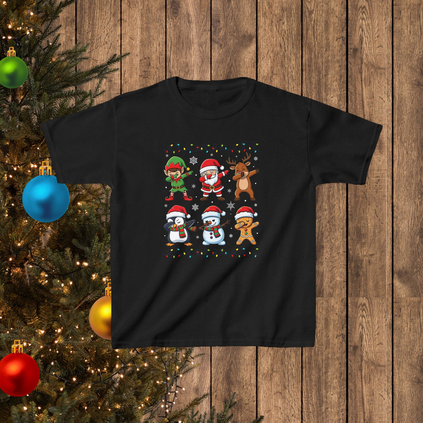 Santa, Elf, Penguin, Snowman & Reindeer Holiday Shirt Kids T-shirt