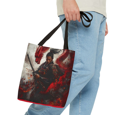 Samurai Warrior Dragon Tote Bag