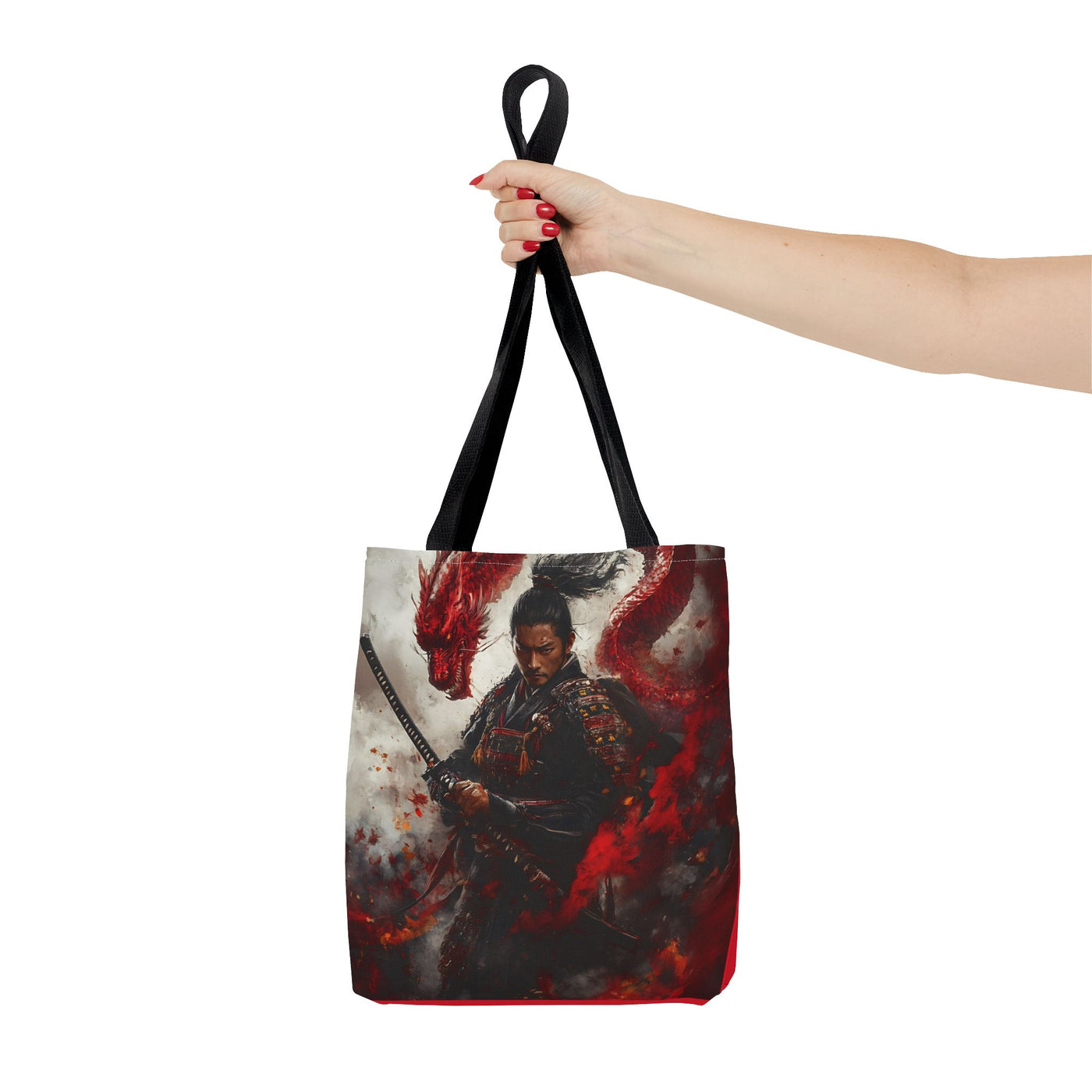 Samurai Warrior Dragon Tote Bag