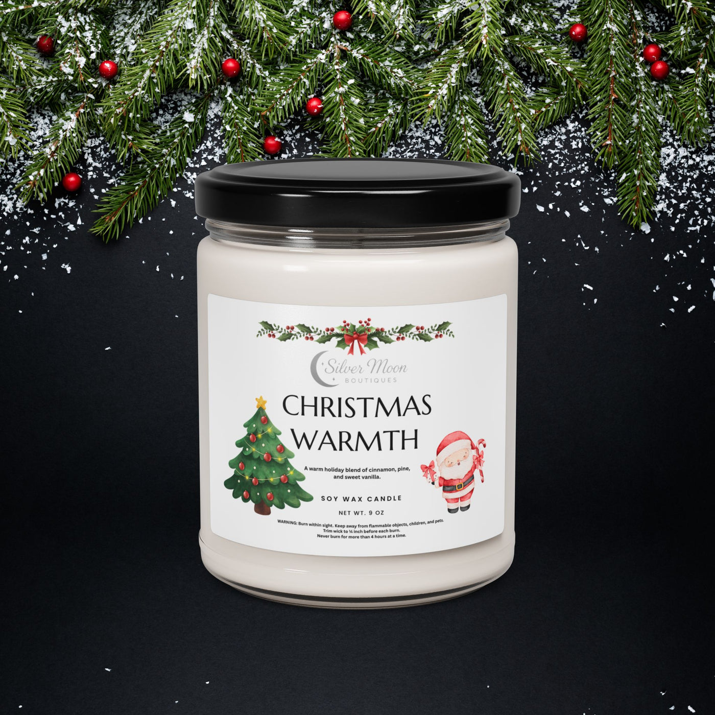 9 oz Soy Candle Jars: Hand-Poured with Six Cozy Scents