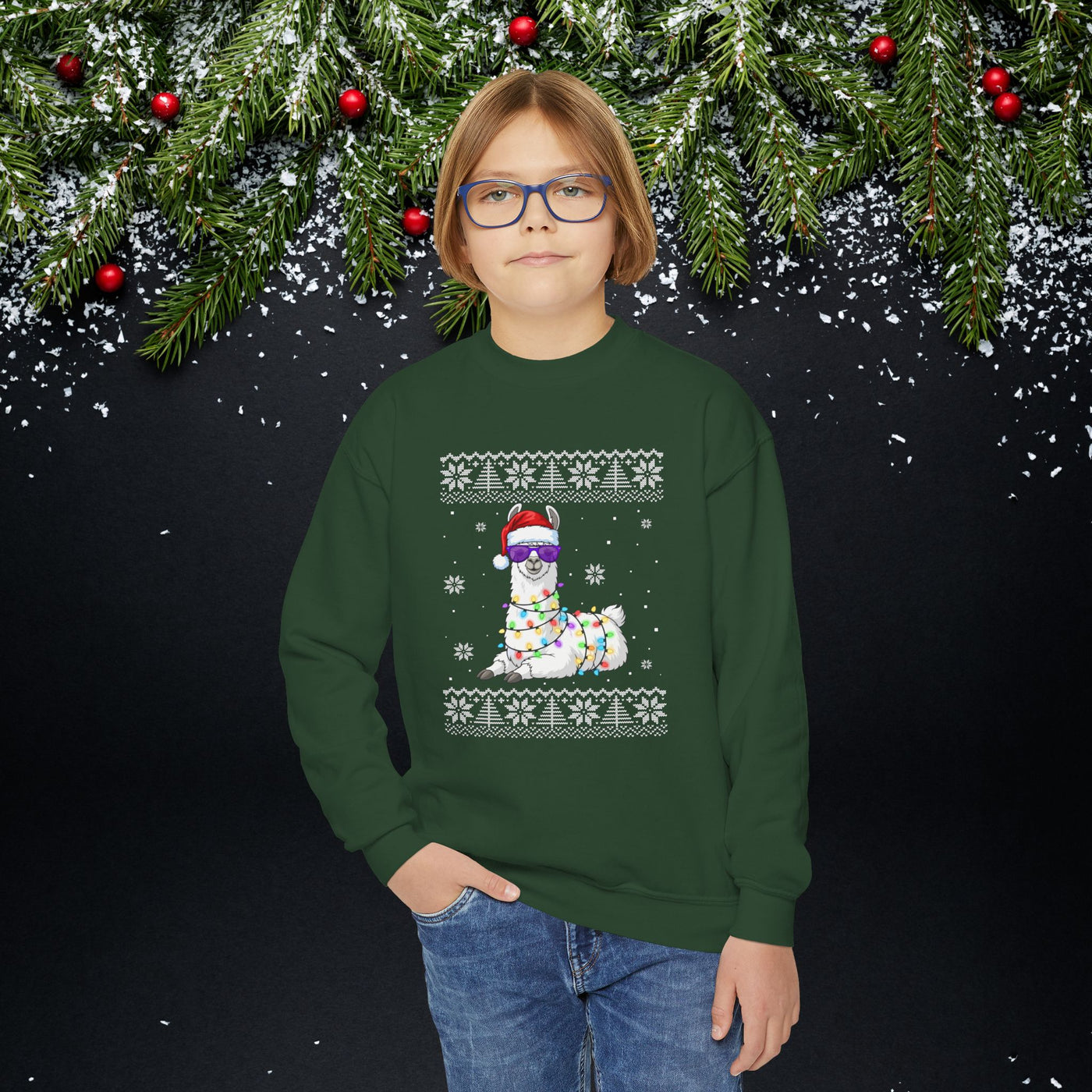 "Ugly" Llama Kids Christmas Sweatshirt