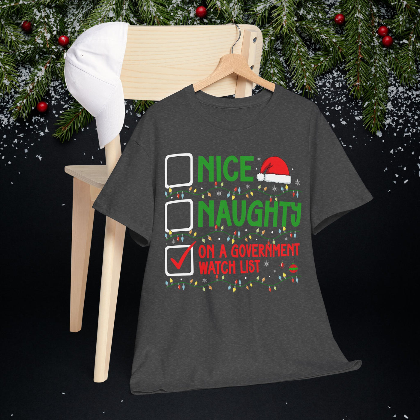 "Nice / Naughty" Checklist: "On a Government Watch List" Holiday T-Shirt