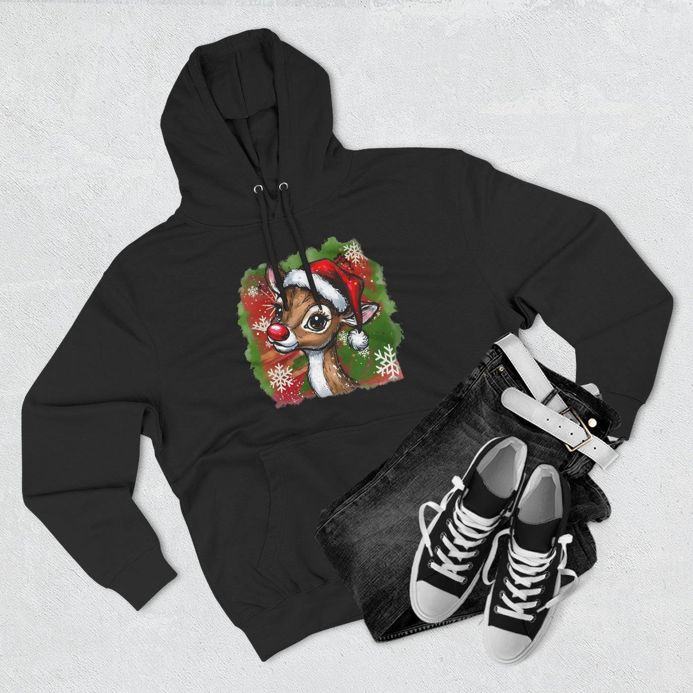 Festive Rudolph Fleece Hoodie