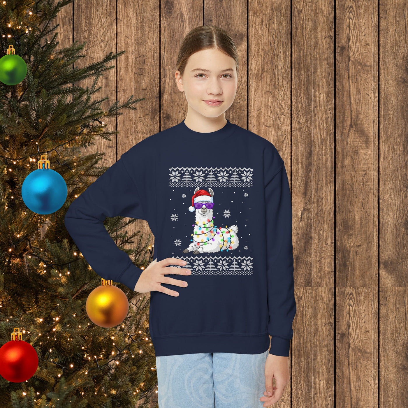 "Ugly" Llama Kids Christmas Sweatshirt