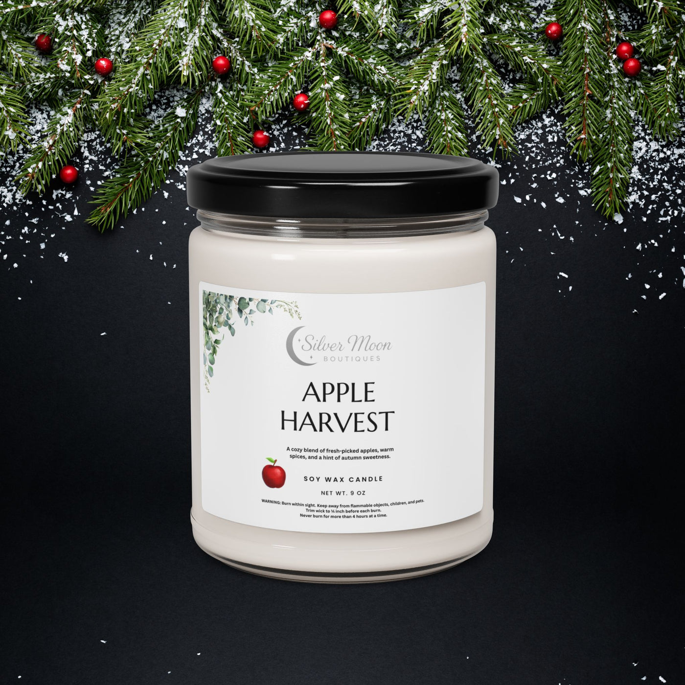 9 oz Soy Candle Jars: Hand-Poured with Six Cozy Scents