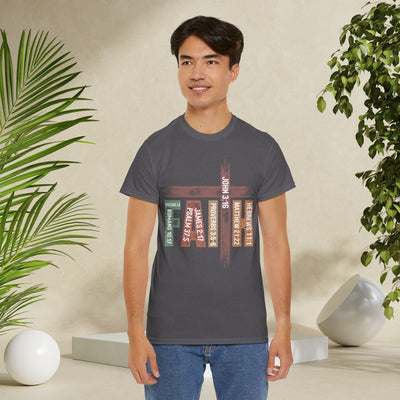 Faith Cross Graphic Tee — Inspirational Christian Word Art Shirt