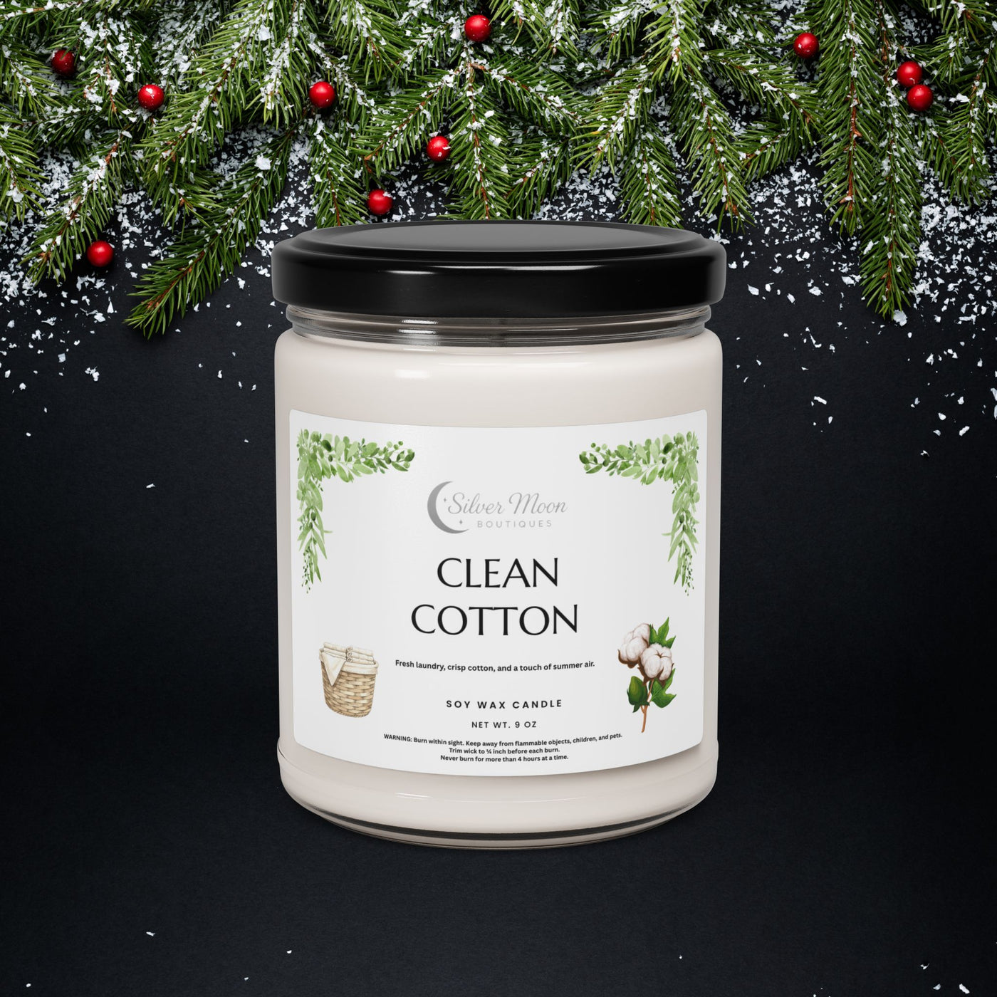 9 oz Soy Candle Jars: Hand-Poured with Six Cozy Scents