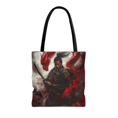 Samurai Warrior Dragon Tote Bag