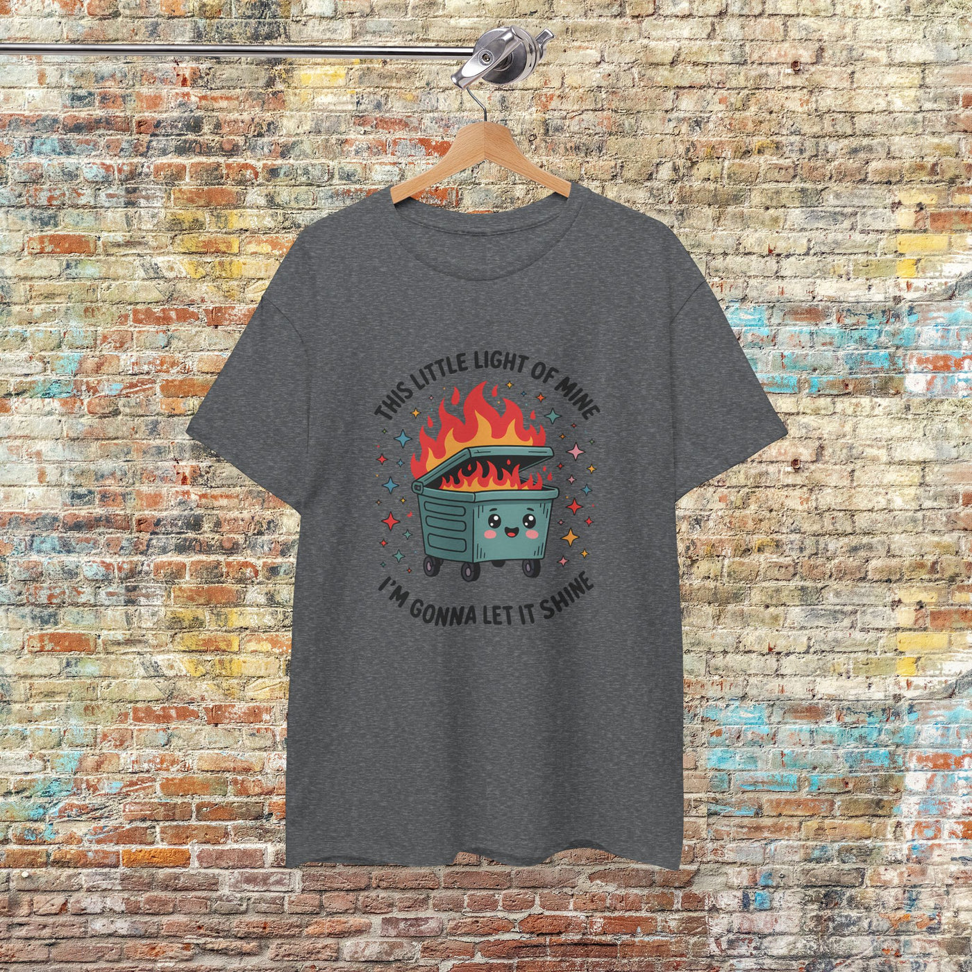 Whimsical Dumpster Fire” Tee This Little Light of Mine